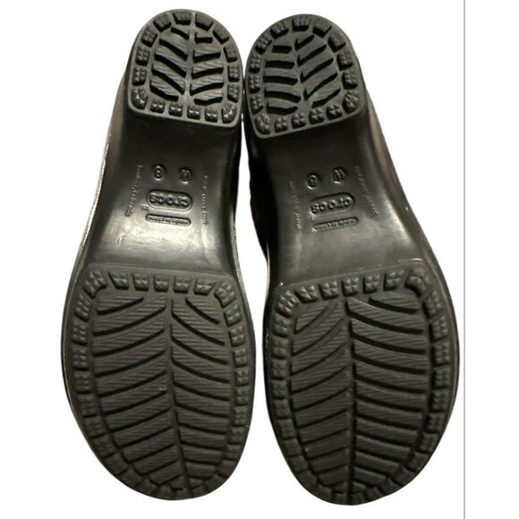 Crocs Cobbler Suede Leather Clogs Womens Size 8 Faux Fur Dark‎ Brown? NWOT - Picture 9 of 10